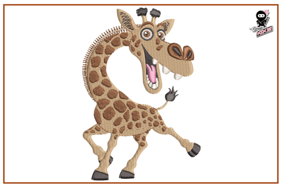 Funny Giraffe Embroidery Design